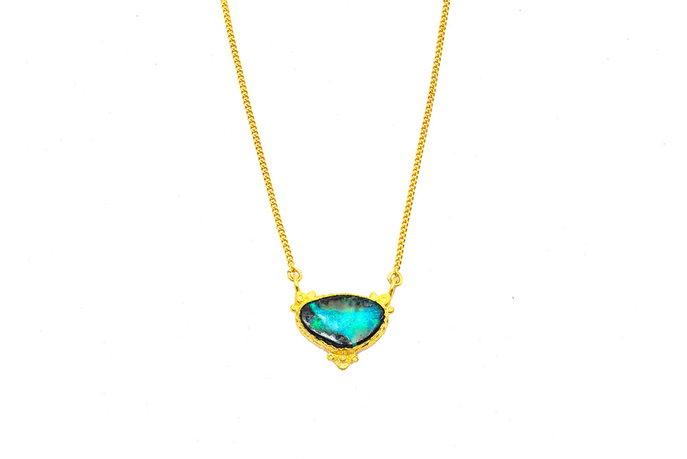 Bespoke Oval Shaped Opal Necklace