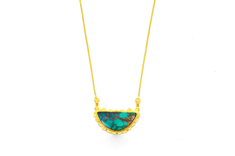 Bespoke Half Moon Turquoise Necklace