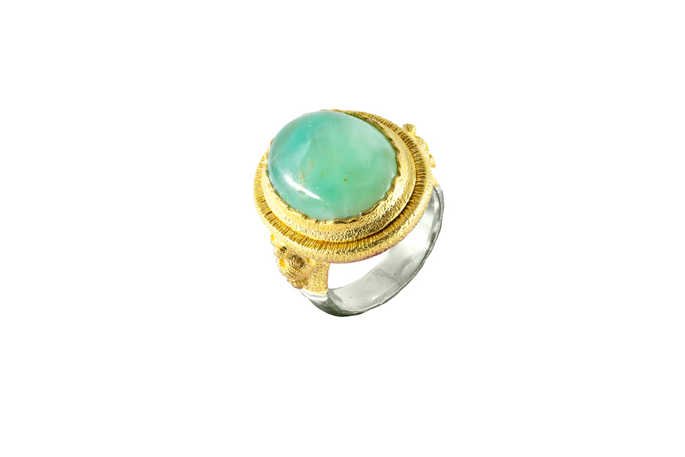 Bespoke Oval Chrysoprase Ring